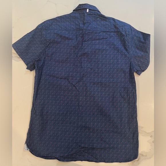 Men’s Paper Denim & Cloth Navy Short Sleeve Button Down Collared Shirt Sz Large - Picture 6 of 6